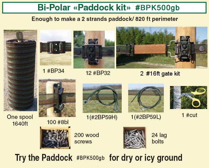 Bi-Polar «Paddock Kit» #BPK500gb : Try the Paddock #BPK500 for dry or icy ground