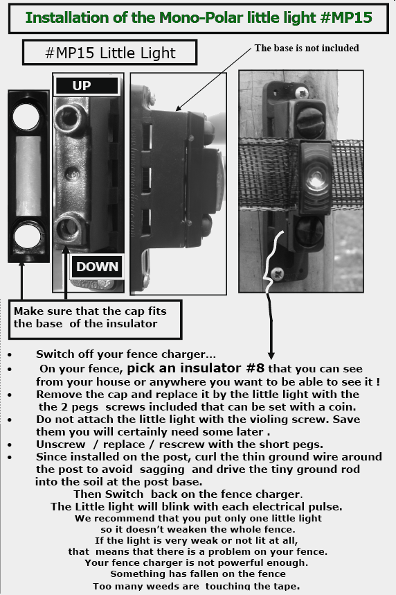 How to install MP15 monopolar fence light